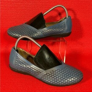 Dansko Perforated Blue and Black Loafers